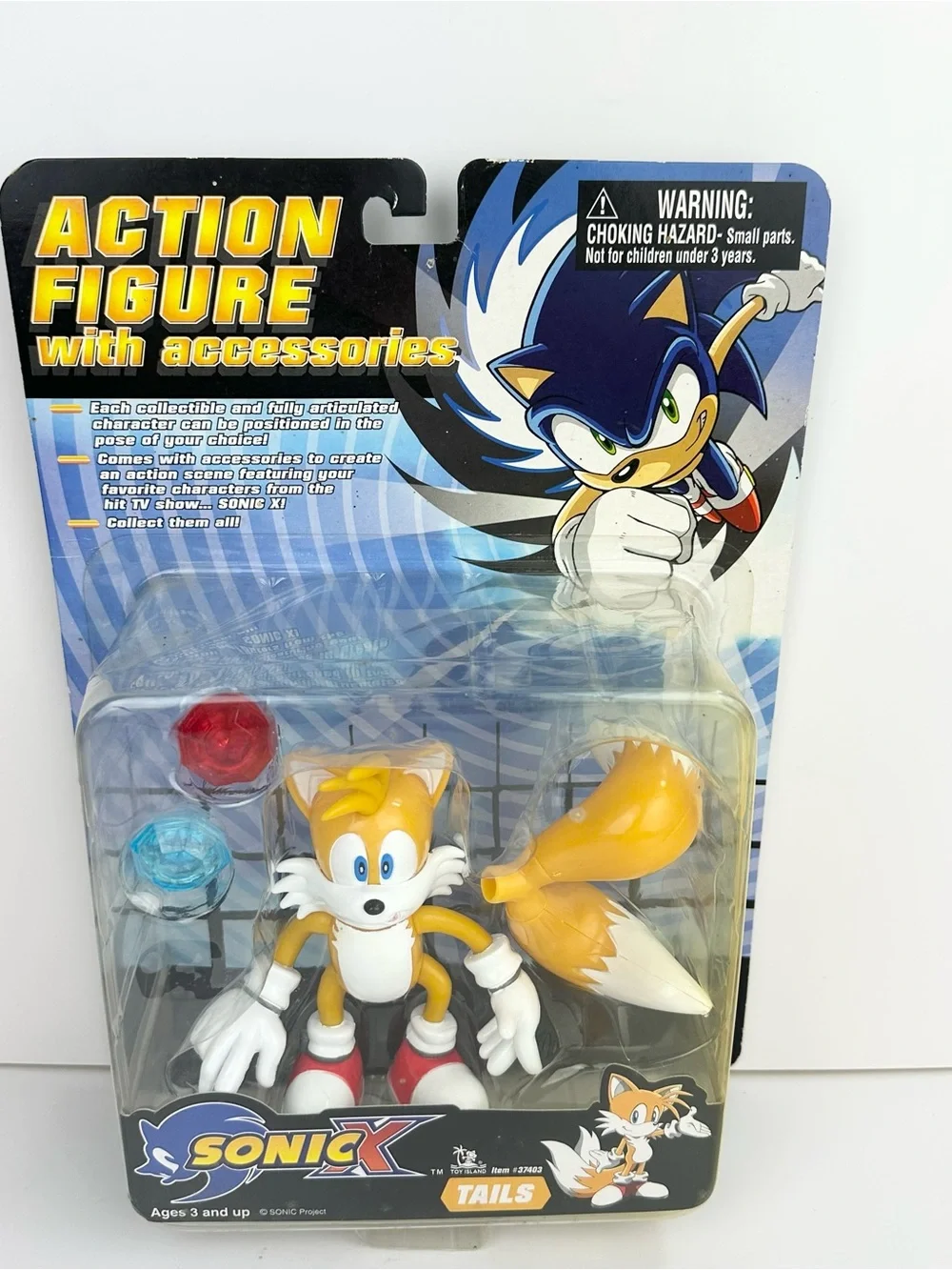 Vintage Sonic X Tails Action Figure with Accessories – Original Packaging